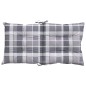 vidaXL Cojín silla de jardín respaldo bajo 4 uds tela a cuadros gris vidaXL Cojín silla de jardín respaldo bajo 4 uds tela a cuadros gris