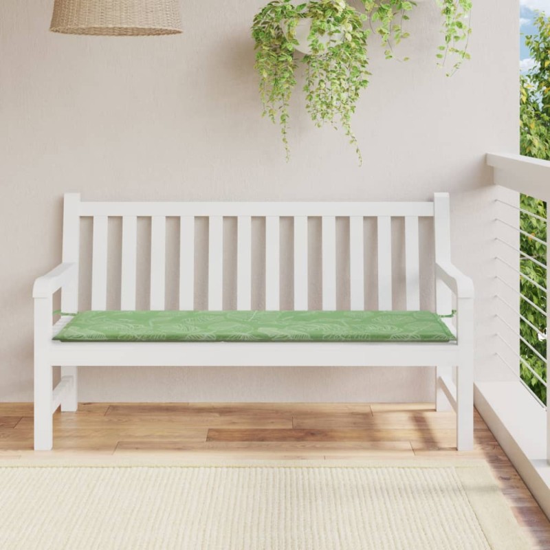 vidaXL Cojín banco de jardín tela Oxford estampado hojas 150x50x3 cm vidaXL Cojín banco de jardín tela Oxford estampado hojas 150x50x3 cm