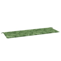 vidaXL Cojín banco de jardín tela Oxford estampado hojas 150x50x3 cm