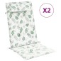 vidaXL Cojines silla respaldo alto 2 uds tela Oxford estampado hojas vidaXL Cojines silla respaldo alto 2 uds tela Oxford estampado hojas