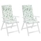 vidaXL Cojines silla respaldo alto 2 uds tela Oxford estampado hojas vidaXL Cojines silla respaldo alto 2 uds tela Oxford estampado hojas