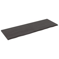 vidaXL Tablero mesa madera roble tratada gris oscuro 180x60x(2-4) cm