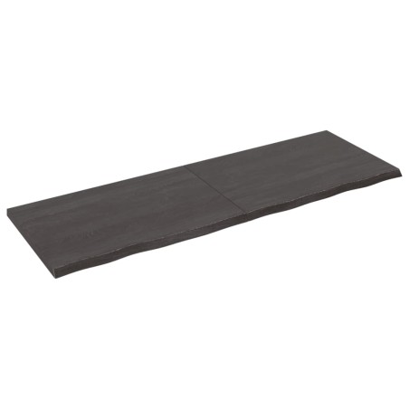 vidaXL Tablero mesa madera roble tratada gris oscuro 180x60x(2-4) cm