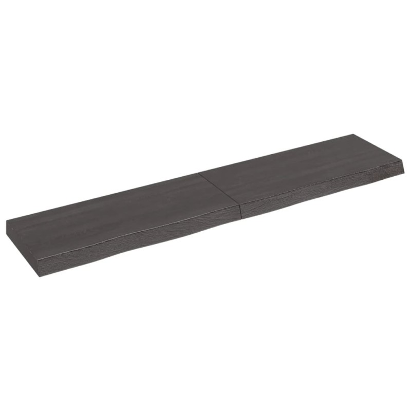 vidaXL Estante pared madera roble tratada marrón oscuro 140x30x(2-6)cm