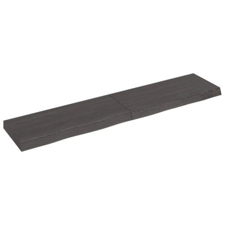 vidaXL Estante pared madera roble tratada marrón oscuro 140x30x(2-6)cm