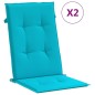 vidaXL Cojines para sillas con respaldo alto 2 uds tela turquesa vidaXL Cojines para sillas con respaldo alto 2 uds tela turquesa