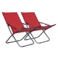 vidaXL Sillas de playa plegables 2 unidades tela rojo vidaXL Sillas de playa plegables 2 unidades tela rojo