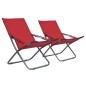 vidaXL Sillas de playa plegables 2 unidades tela rojo vidaXL Sillas de playa plegables 2 unidades tela rojo