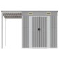 vidaXL Cobertizo jardín tejado alargado acero gris 277x110,5x181 cm vidaXL Cobertizo jardín tejado alargado acero gris 277x110,5x181 cm