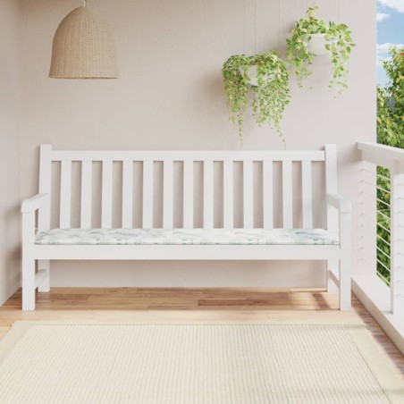 vidaXL Cojín para banco de jardín tela estampado de hojas 200x50x3 cm