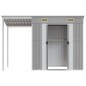 vidaXL Cobertizo jardín tejado alargado acero gris 277x110,5x181 cm vidaXL Cobertizo jardín tejado alargado acero gris 277x110,5x181 cm