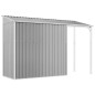 vidaXL Cobertizo jardín tejado alargado acero gris 277x110,5x181 cm vidaXL Cobertizo jardín tejado alargado acero gris 277x110,5x181 cm