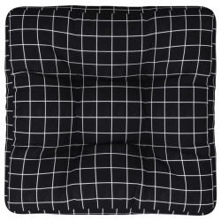 vidaXL Cojín para palés tela a cuadros negro 50x50x12 cm