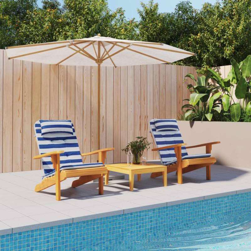 vidaXL Cojines silla Adirondack 2 uds tela Oxford a rayas azul blanco