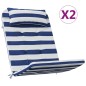 vidaXL Cojines silla Adirondack 2 uds tela Oxford a rayas azul blanco