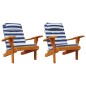vidaXL Cojines silla Adirondack 2 uds tela Oxford a rayas azul blanco