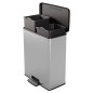 Curver Papelera de pedal doble Deco plateado 26L+26L Curver Papelera de pedal doble Deco plateado 26L+26L