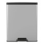 Curver Papelera de pedal doble Deco plateado 26L+26L Curver Papelera de pedal doble Deco plateado 26L+26L