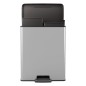 Curver Papelera de pedal doble Deco plateado 26L+26L Curver Papelera de pedal doble Deco plateado 26L+26L