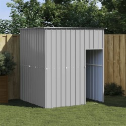 vidaXL Caseta perros tejado acero galvanizado gris claro 165x153x181cm