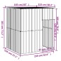 vidaXL Caseta perros tejado acero galvanizado gris claro 165x153x181cm