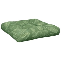 vidaXL Cojín para palés tela Oxford estampado de hojas 58x58x10 cm