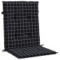 vidaXL Cojines para silla con respaldo bajo 2 uds tela a cuadros negro vidaXL Cojines para silla con respaldo bajo 2 uds tela a cuadros negro