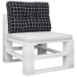 vidaXL Cojín para palés tela a cuadros negro 60x40x12 cm vidaXL Cojín para palés tela a cuadros negro 60x40x12 cm
