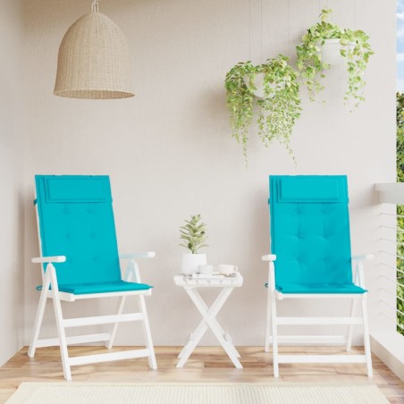 vidaXL Cojines para silla con respaldo alto 2 uds tela Oxford turquesa