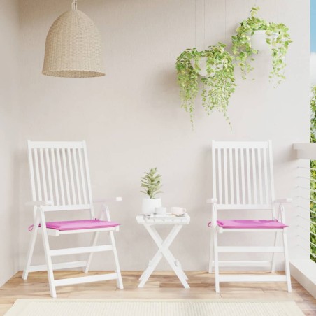 vidaXL Cojines de silla de jardín 2 uds tela rosa 40x40x3 cm