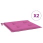 vidaXL Cojines de silla de jardín 2 uds tela rosa 40x40x3 cm vidaXL Cojines de silla de jardín 2 uds tela rosa 40x40x3 cm