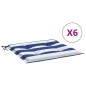 vidaXL Cojines silla jardín 6 uds tela a rayas azul y blanco 50x50x3cm vidaXL Cojines silla jardín 6 uds tela a rayas azul y blanco 50x50x3cm