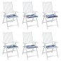 vidaXL Cojines silla jardín 6 uds tela a rayas azul y blanco 50x50x3cm vidaXL Cojines silla jardín 6 uds tela a rayas azul y blanco 50x50x3cm