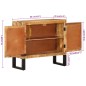 vidaXL Aparador de madera maciza de mango y metal 80x30x71 cm
