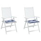vidaXL Cojines silla jardín 2 uds tela a rayas azul y blanco 40x40x3cm vidaXL Cojines silla jardín 2 uds tela a rayas azul y blanco 40x40x3cm