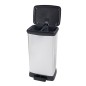 Curver Papelera de pedal doble Deco plateado 23L + 23L Curver Papelera de pedal doble Deco plateado 23L + 23L