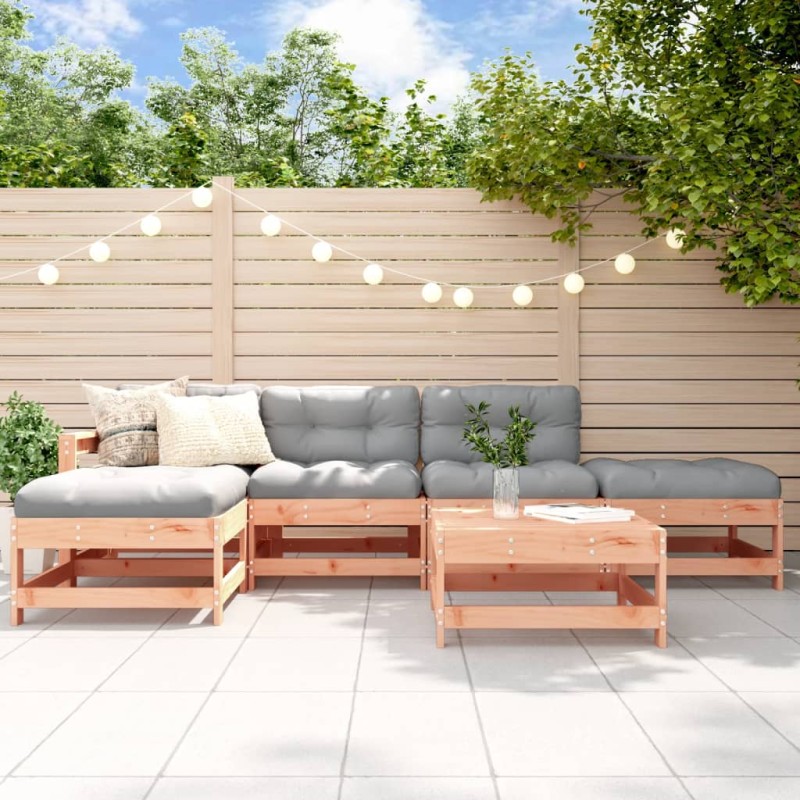 vidaXL Juego de muebles de jardín 6 pzas madera maciza abeto Douglas vidaXL Juego de muebles de jardín 6 pzas madera maciza abeto Douglas