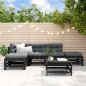vidaXL Juego muebles de jardín 6 piezas madera maciza pino negro vidaXL Juego muebles de jardín 6 piezas madera maciza pino negro