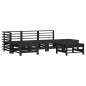 vidaXL Juego muebles de jardín 6 piezas madera maciza pino negro vidaXL Juego muebles de jardín 6 piezas madera maciza pino negro