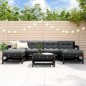 vidaXL Juego de muebles de jardín 7 piezas madera maciza de pino negro