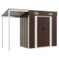 vidaXL Cobertizo jardín tejado alargado acero marrón 277x110,5x181 cm vidaXL Cobertizo jardín tejado alargado acero marrón 277x110,5x181 cm
