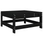 vidaXL Juego de muebles de jardín 7 piezas madera maciza de pino negro