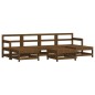 vidaXL Juego de muebles jardín 7 pzas madera maciza pino marrón miel vidaXL Juego de muebles jardín 7 pzas madera maciza pino marrón miel