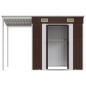 vidaXL Cobertizo jardín tejado alargado acero marrón 277x110,5x181 cm vidaXL Cobertizo jardín tejado alargado acero marrón 277x110,5x181 cm