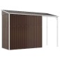 vidaXL Cobertizo jardín tejado alargado acero marrón 277x110,5x181 cm vidaXL Cobertizo jardín tejado alargado acero marrón 277x110,5x181 cm