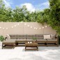 vidaXL Juego de muebles jardín 7 pzas madera maciza pino marrón miel vidaXL Juego de muebles jardín 7 pzas madera maciza pino marrón miel