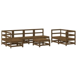 vidaXL Juego muebles de jardín 8 pzas madera maciza pino marrón miel