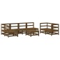 vidaXL Juego muebles de jardín 8 pzas madera maciza pino marrón miel vidaXL Juego muebles de jardín 8 pzas madera maciza pino marrón miel