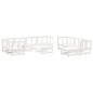 vidaXL Juego de muebles de jardín 10 piezas madera maciza pino blanco vidaXL Juego de muebles de jardín 10 piezas madera maciza pino blanco