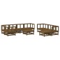 vidaXL Juego muebles de jardín 10 pzas madera maciza pino marrón miel vidaXL Juego muebles de jardín 10 pzas madera maciza pino marrón miel